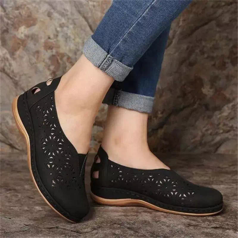 Sandale à motifs en cuir brossé  Podoways 36 Black 