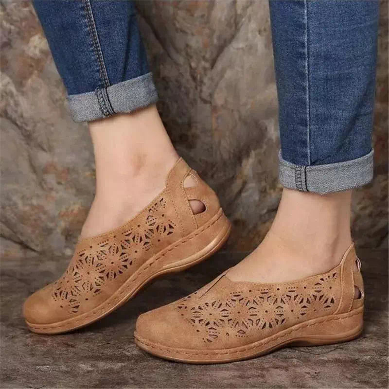 Sandale à motifs en cuir brossé Podoways 36 Chocolate