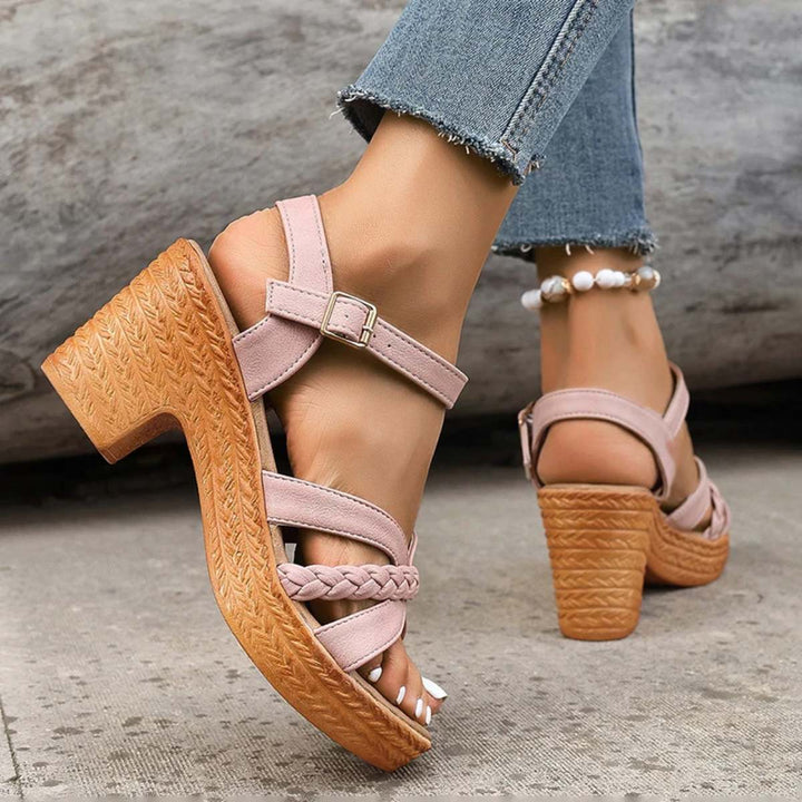 Sandales à talons hauts tressées pour femmes Podoways