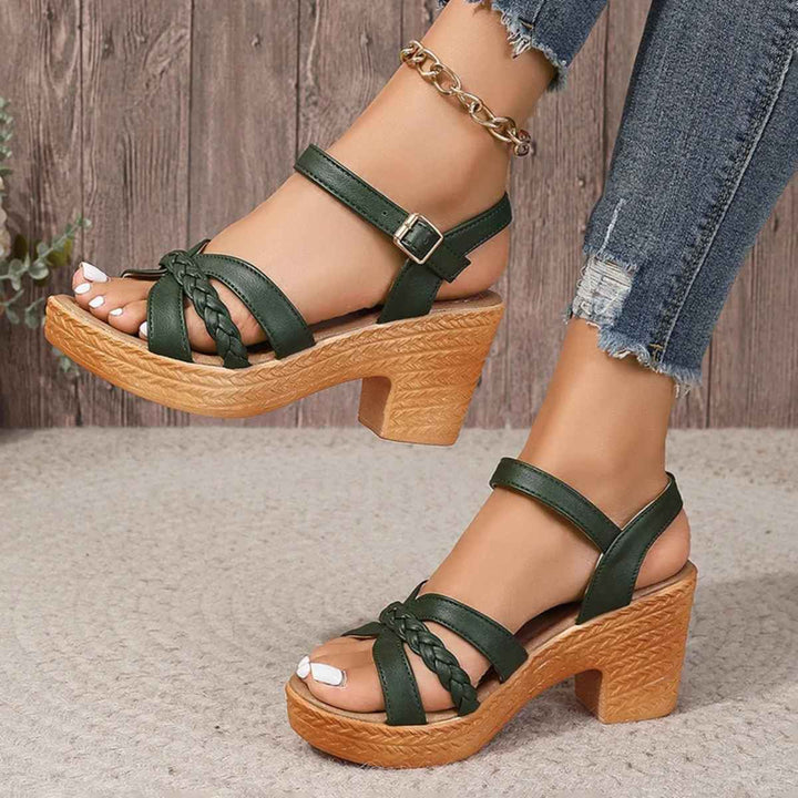 Sandales à talons hauts tressées pour femmes Podoways
