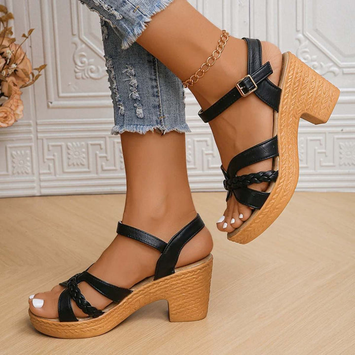 Sandales à talons hauts tressées pour femmes Podoways