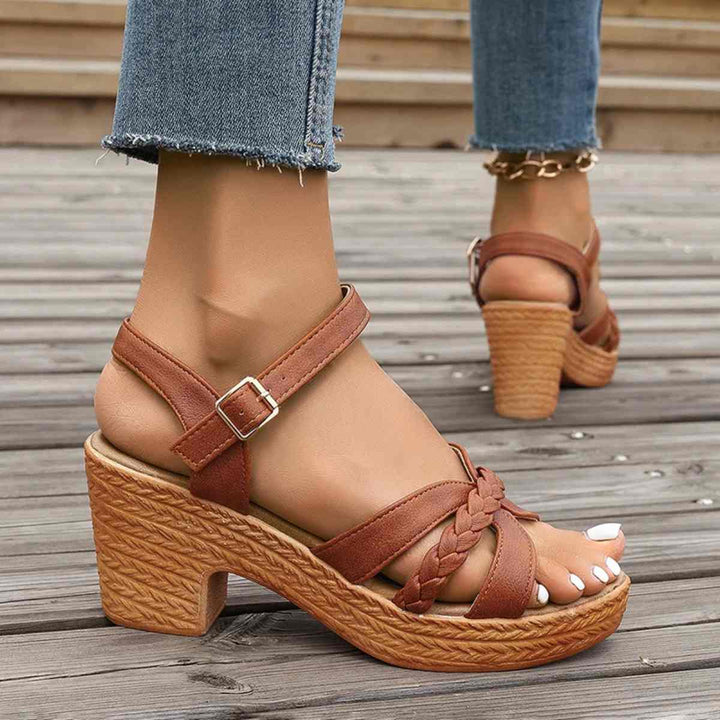 Sandales à talons hauts tressées pour femmes Podoways