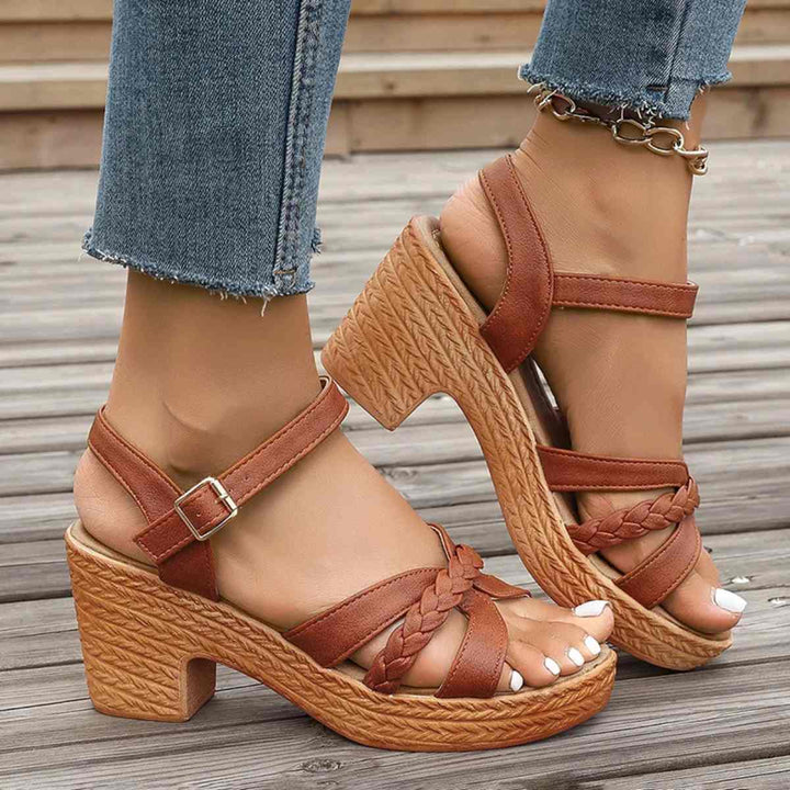 Sandales à talons hauts tressées pour femmes Podoways 36 Sienna
