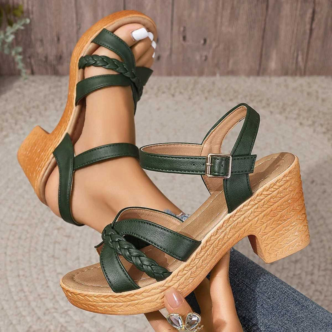 Sandales à talons hauts tressées pour femmes Podoways 36 Green