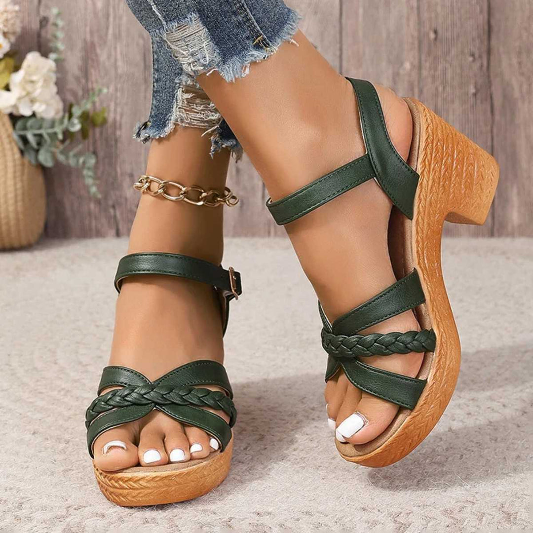 Sandales à talons hauts tressées pour femmes Podoways
