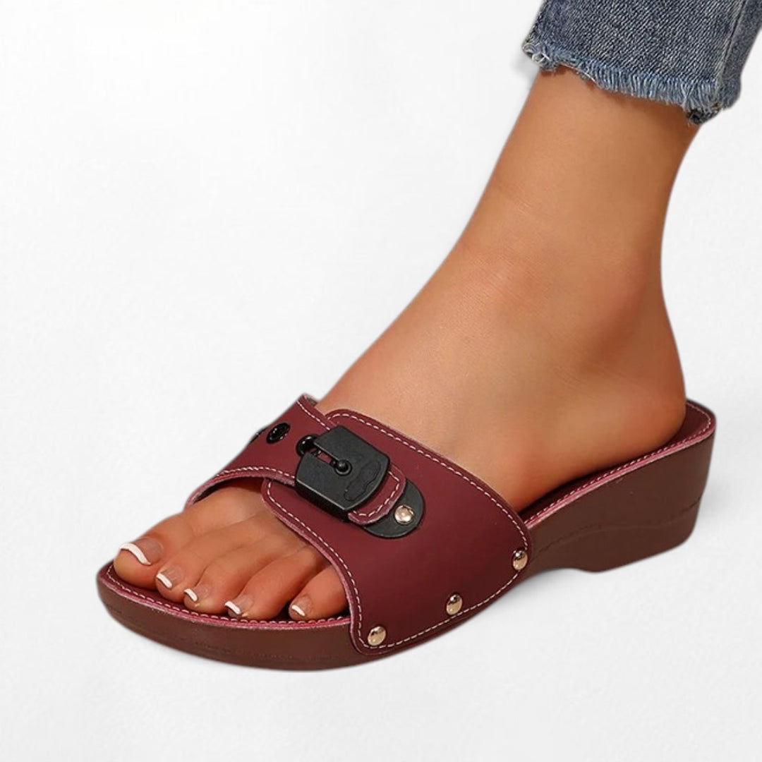 Sandales compensées souples Podoways 36 DarkRed