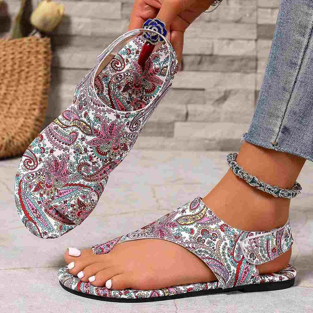 Sandales plates pour femmes imprimées Podoways 36 Pink