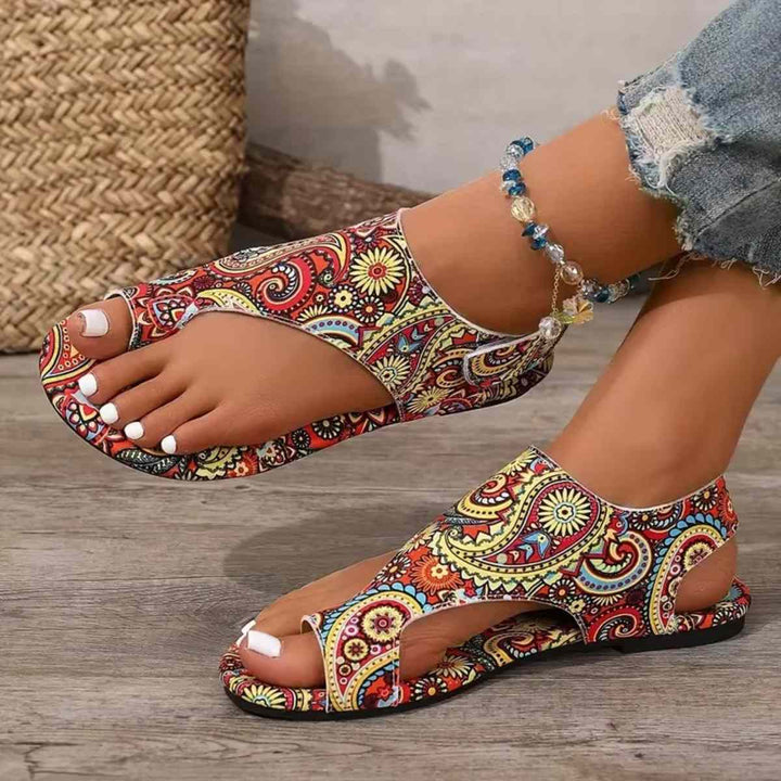 Sandales plates pour femmes imprimées Podoways