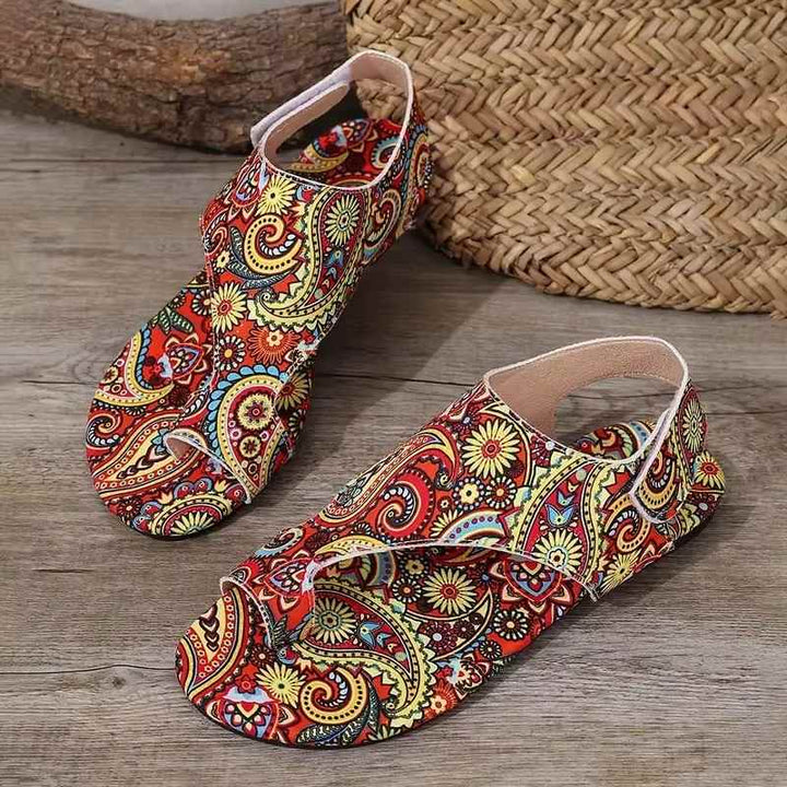 Sandales plates pour femmes imprimées Podoways