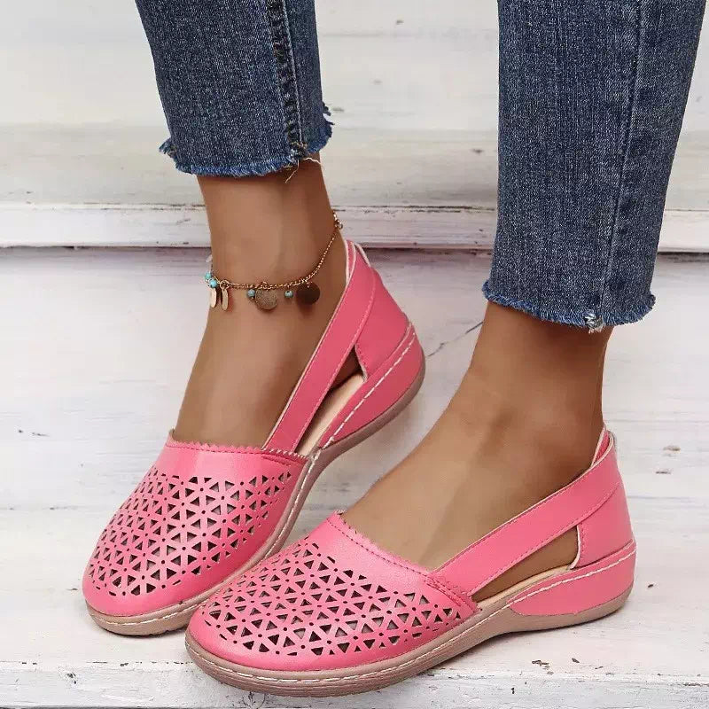 Sandales style rétro en cuir Podoways 36 DeepPink
