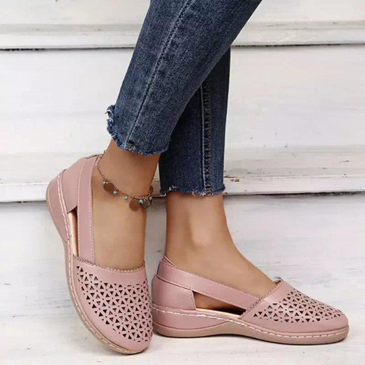 Sandales style rétro en cuir Podoways 36 Pink