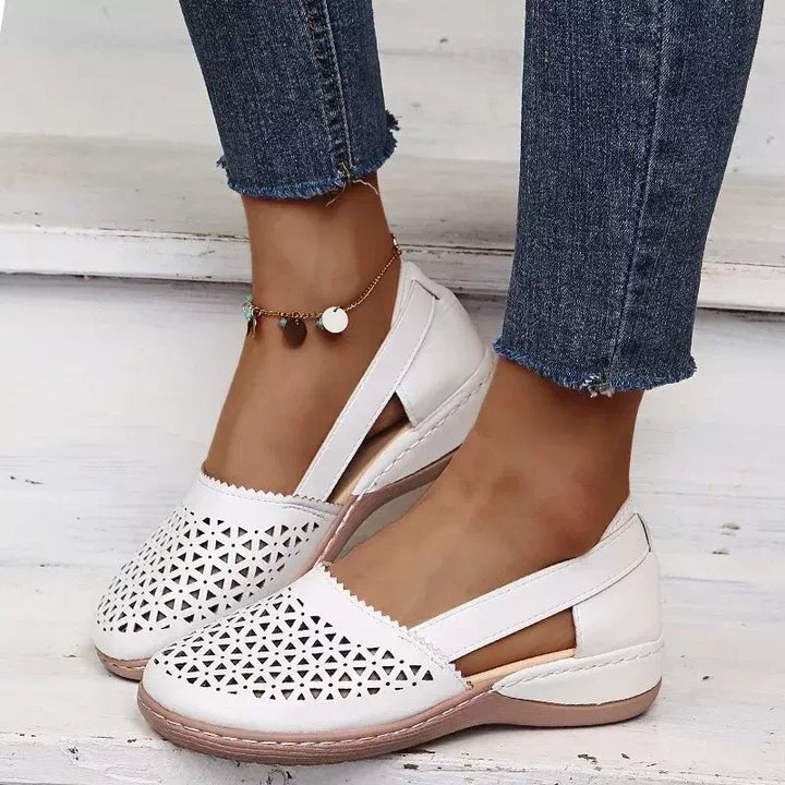 Sandales style rétro en cuir Podoways 36 Blanc