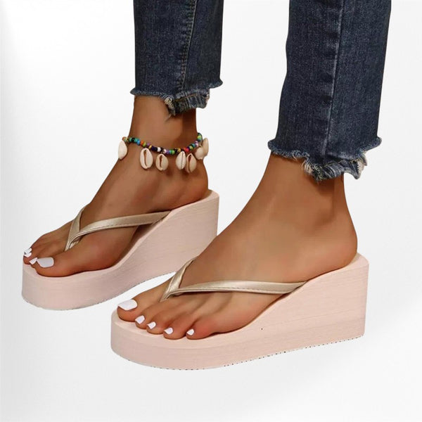 Sandales femmes sandales compensées été taille chaussures femmes minces fermeture à glissière au
