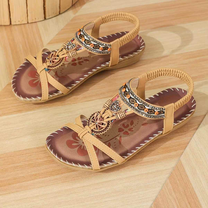 Tongs de plage style bohème Podoways 35 Wheat