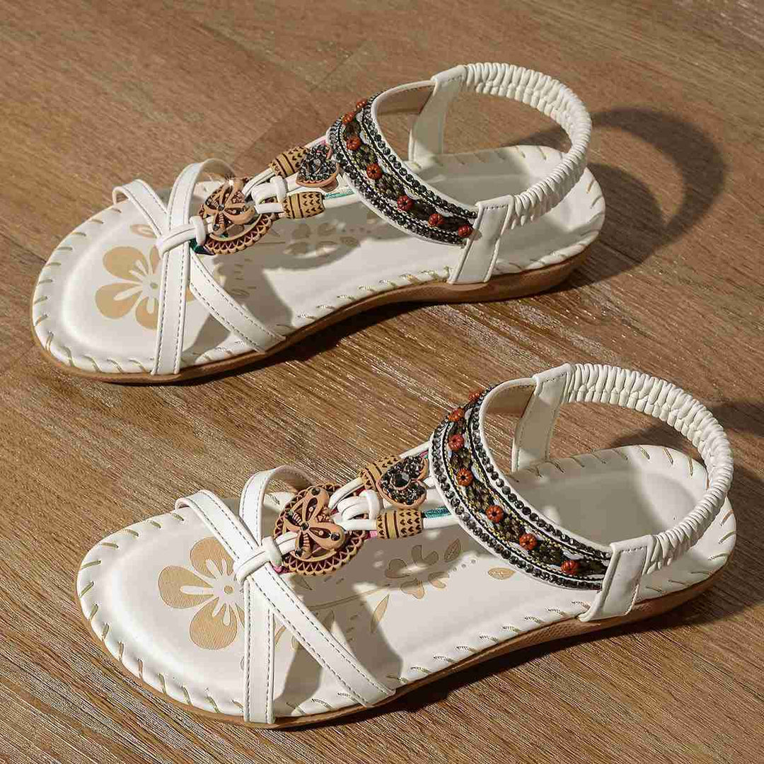 Tongs de plage style bohème Podoways 35 Blanc