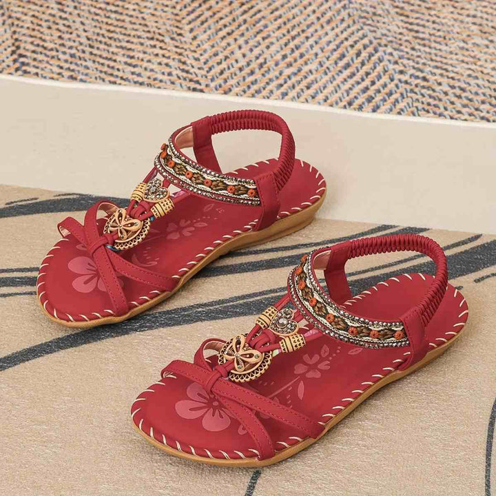 Tongs de plage style bohème Podoways 35 DarkRed