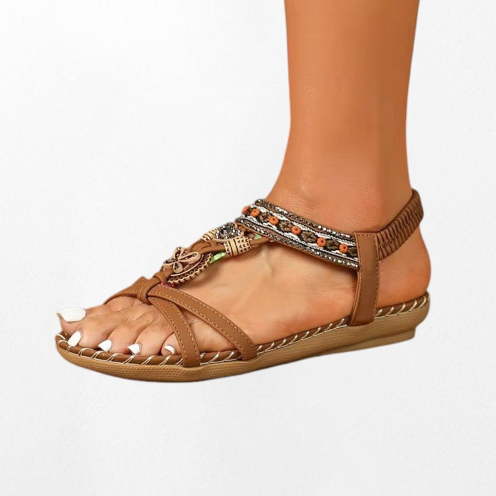 Tongs de plage style bohème Podoways 35 Sienna