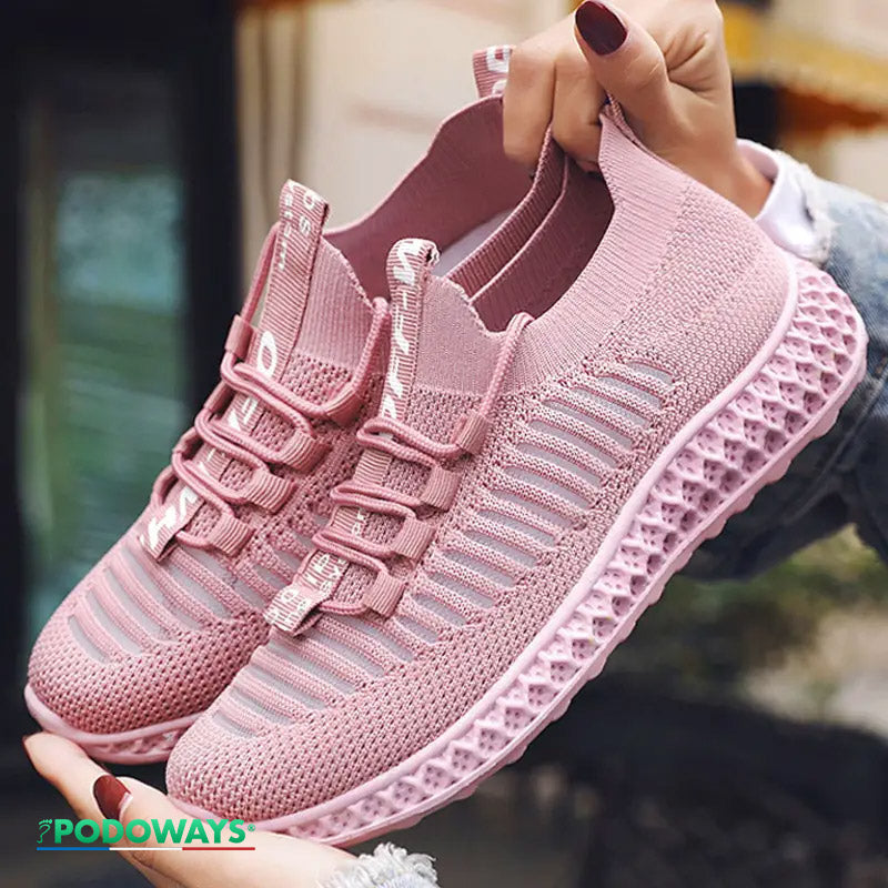 Basket orthopédique ergonomique femme colori rose pour le soutien et confort du pied.