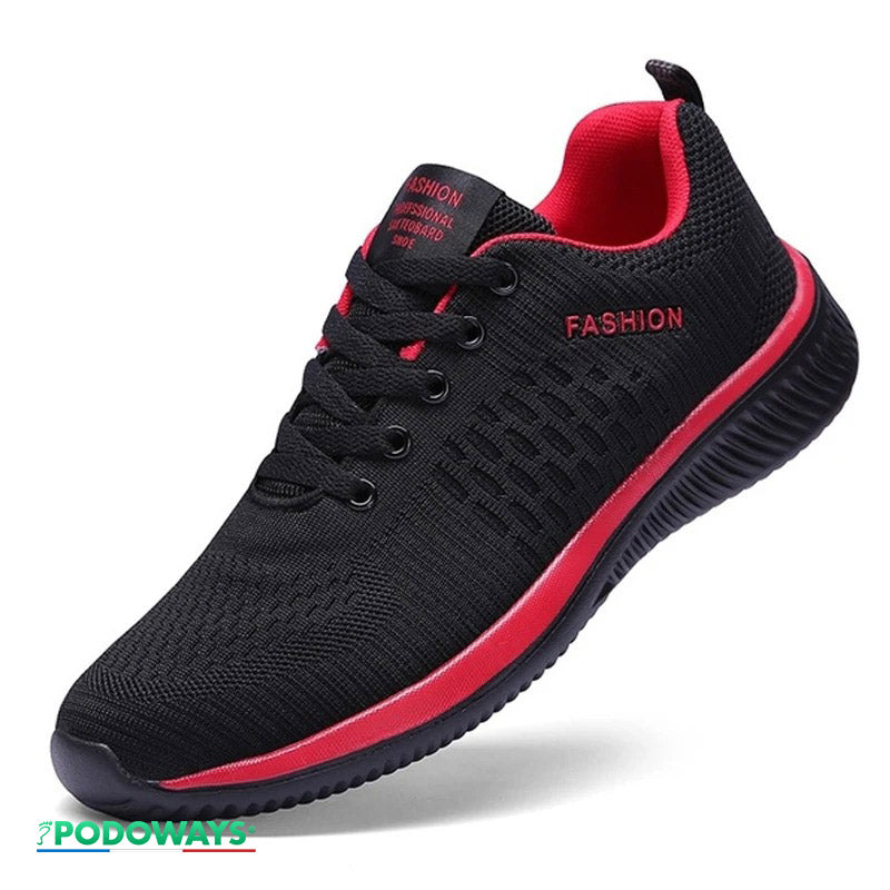 Basket orthopédique pour homme spécial running colori rouge