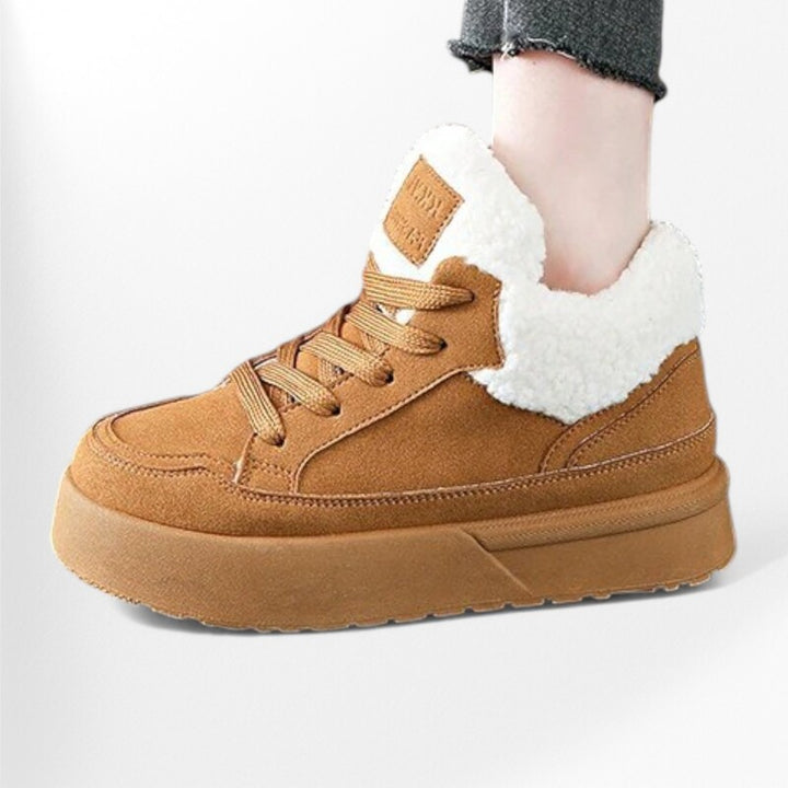 Baskets en moumoute pour femme Podoways 35 Chocolate