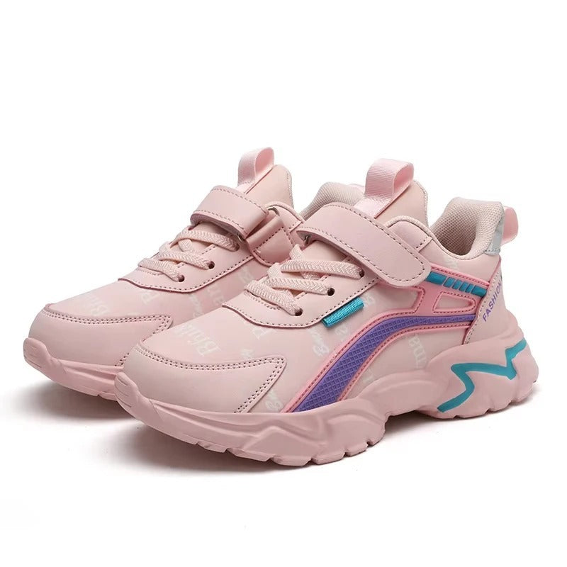 Baskets compensées tendance à scratch pour femme Podoways 28 Pink