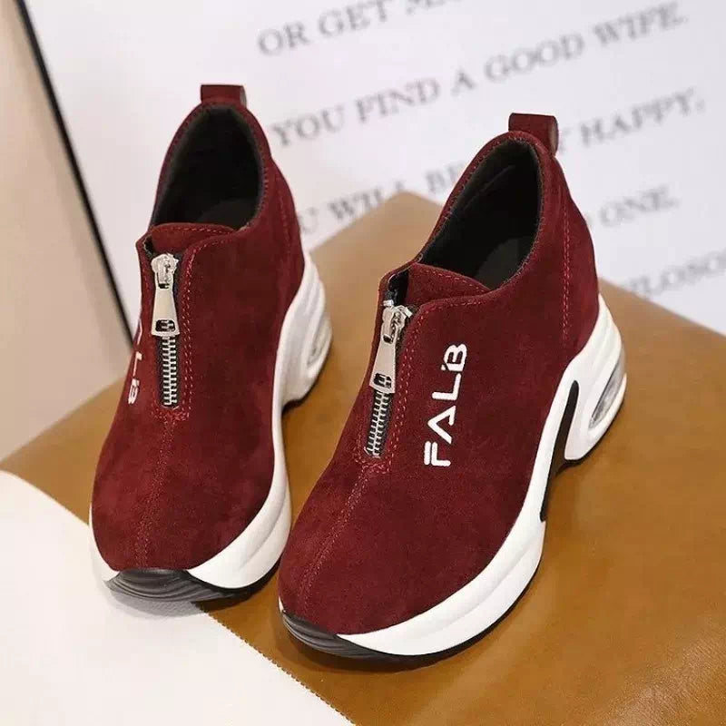 Basket compensée tendance pour femmes  Podoways 36 Maroon 