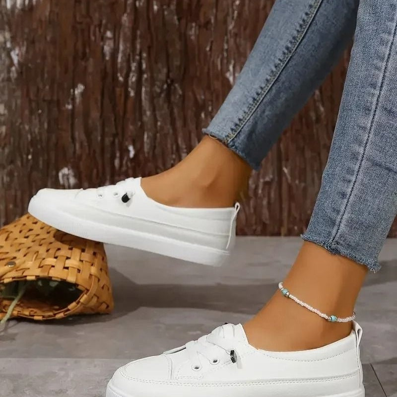 Baskets blanches sobres orthopédiques femme Podoways