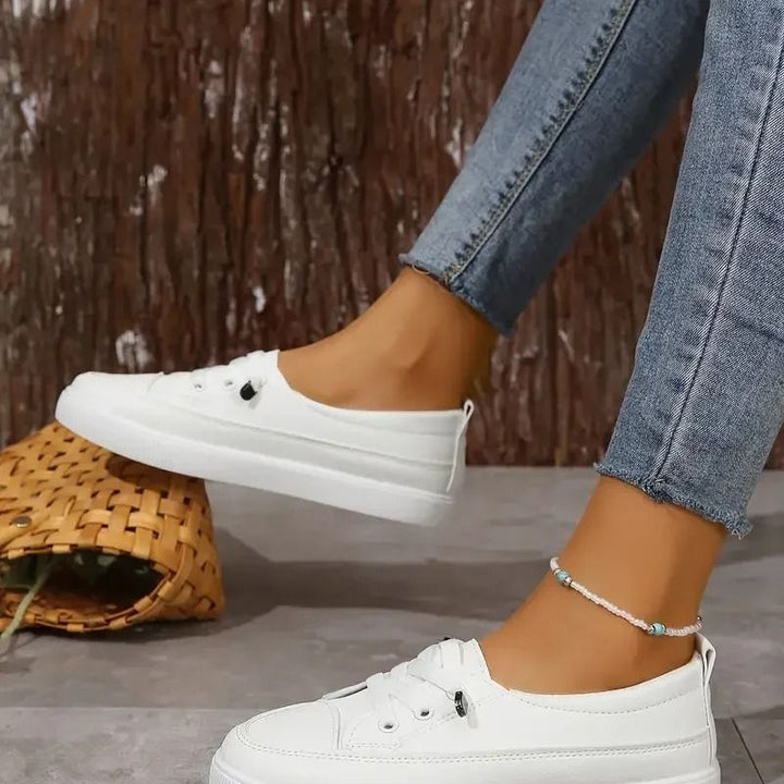 Baskets blanches sobres orthopédiques femme Podoways