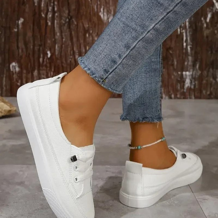 Baskets blanches sobres orthopédiques femme Podoways