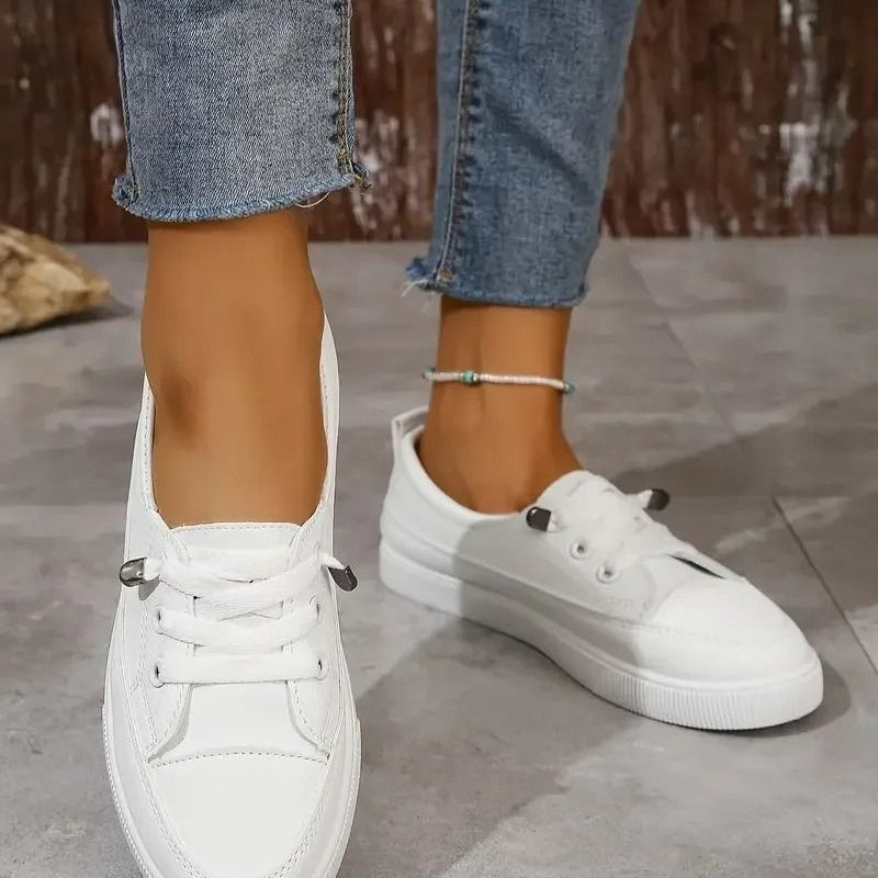 Baskets blanches sobres orthopédiques femme Podoways