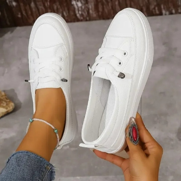 Baskets blanches sobres orthopédiques femme Podoways