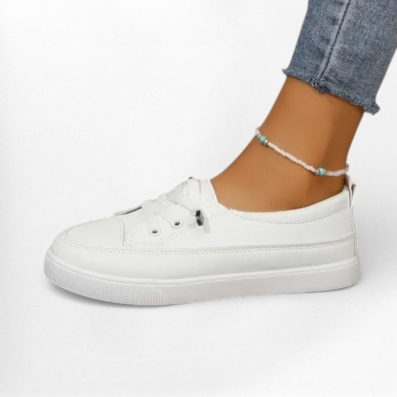 Baskets blanches sobres orthopédiques femme Podoways 35 Blanc