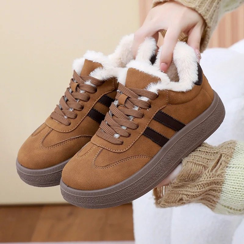 Baskets femme fourrées – style casual vintage Podoways
