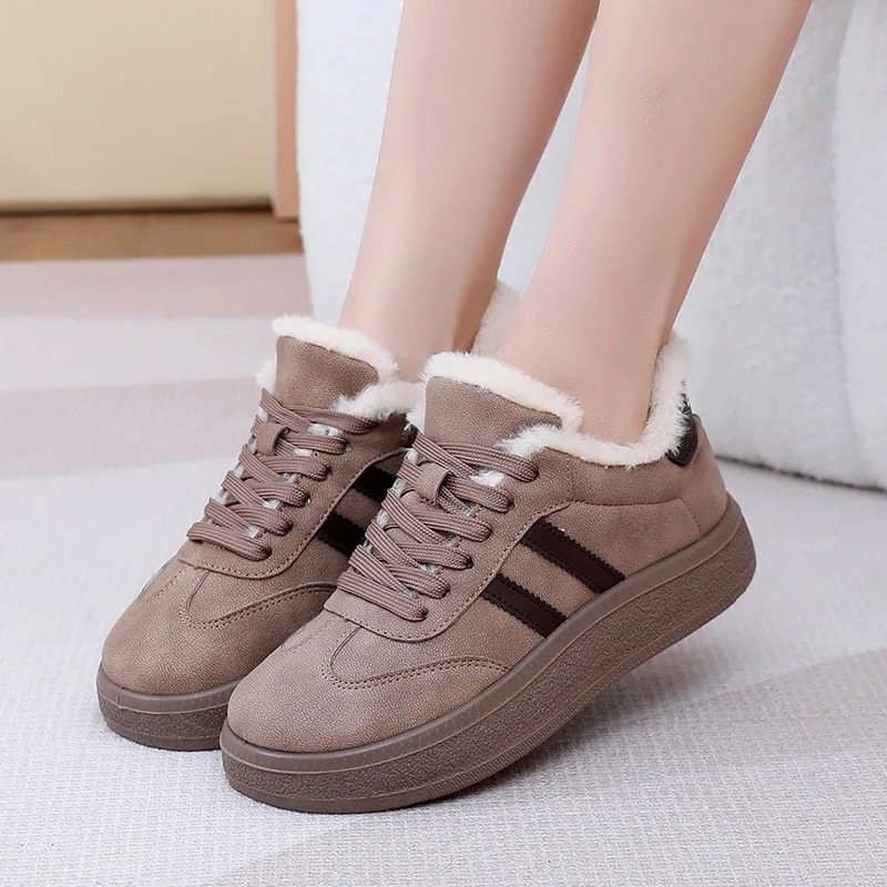 Baskets femme fourrées – style casual vintage Podoways