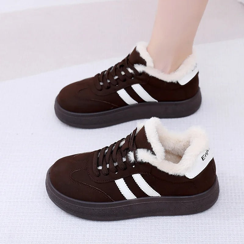 Baskets femme fourrées – style casual vintage Podoways