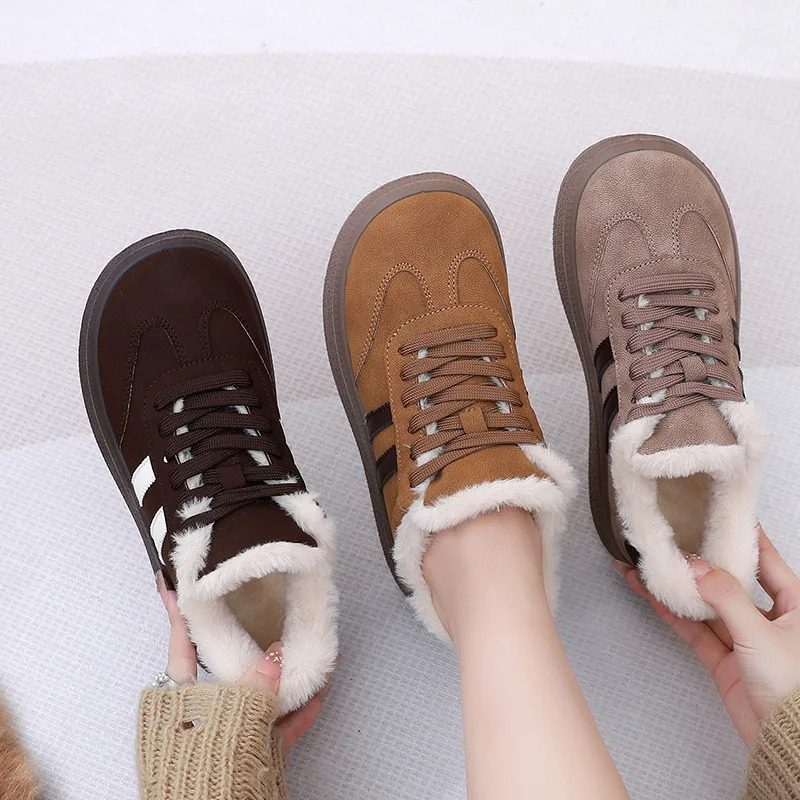 Baskets femme fourrées – style casual vintage Podoways