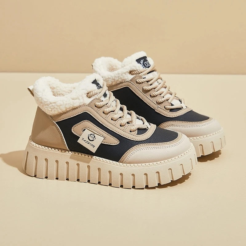 Baskets femme à plateforme fourrées – design hiver chic Podoways