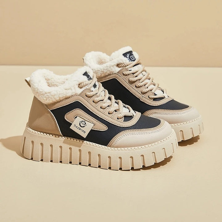 Baskets femme à plateforme fourrées – design hiver chic Podoways