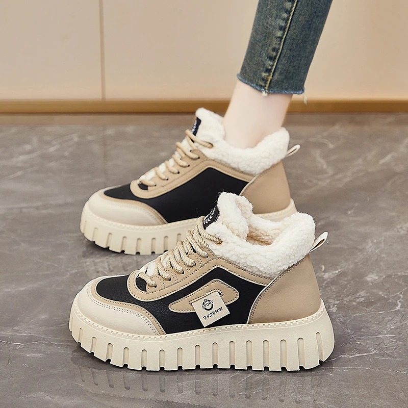Baskets femme à plateforme fourrées – design hiver chic Podoways
