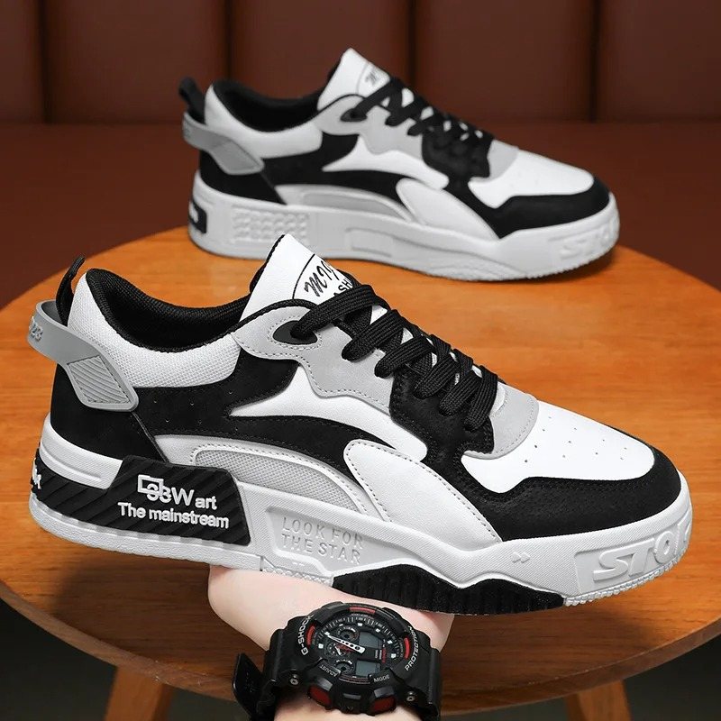 Baskets homme street design noir et blanc moderne Podoways