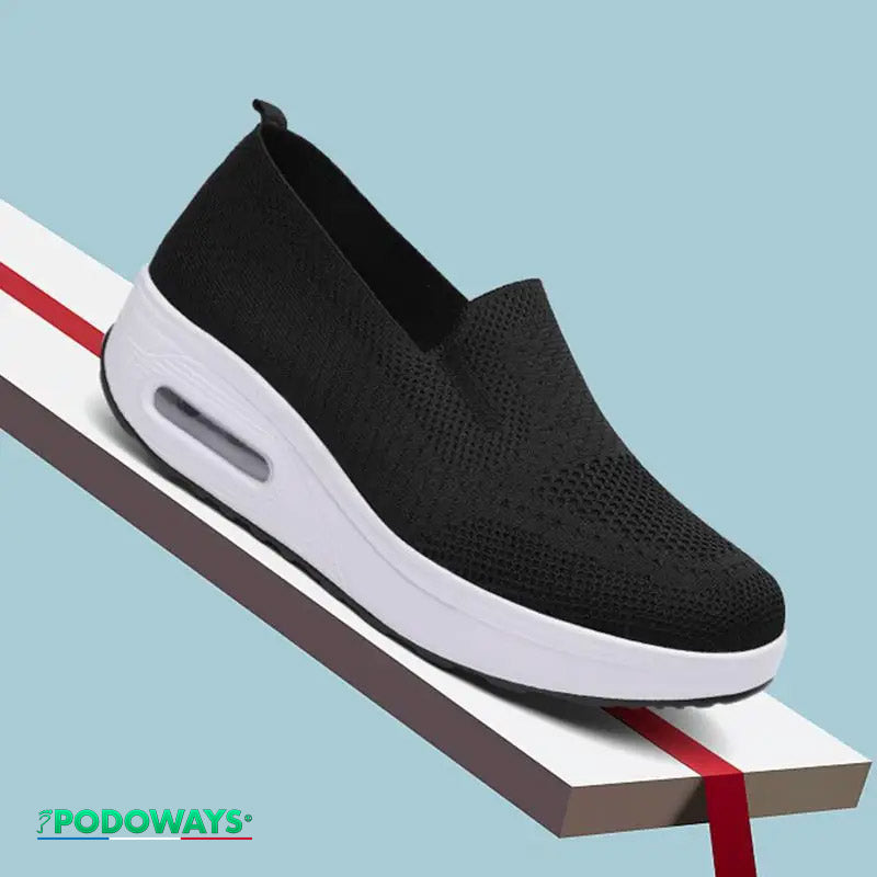 Baskets Orthopédiques Compensés pour femmes Semelles Orthopédiques PODOWAYS 36 Black