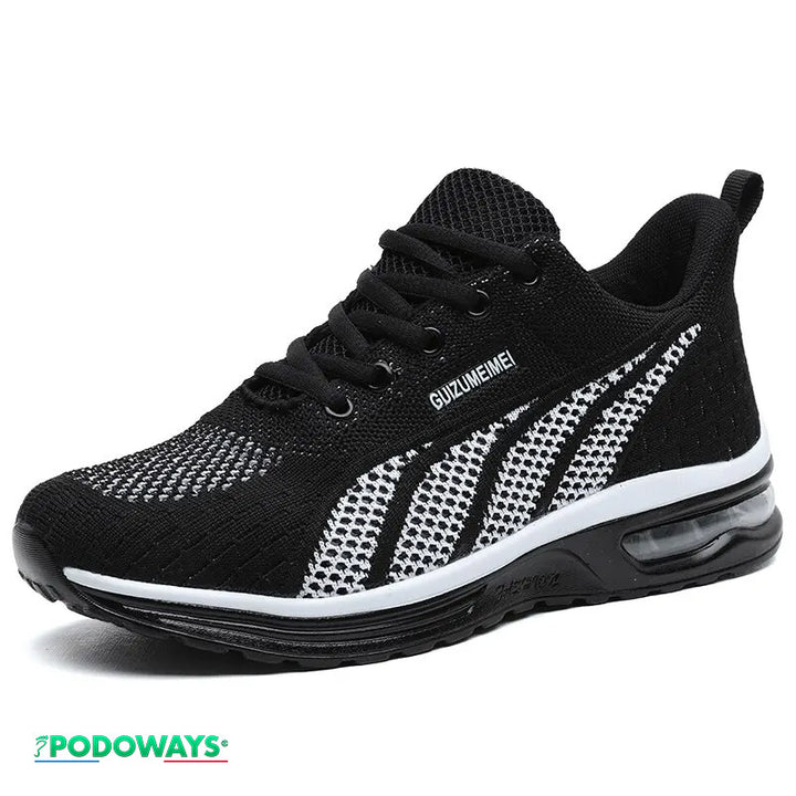 Baskets orthopédiques respirante Femme Semelles Orthopédiques PODOWAYS 36 Black 