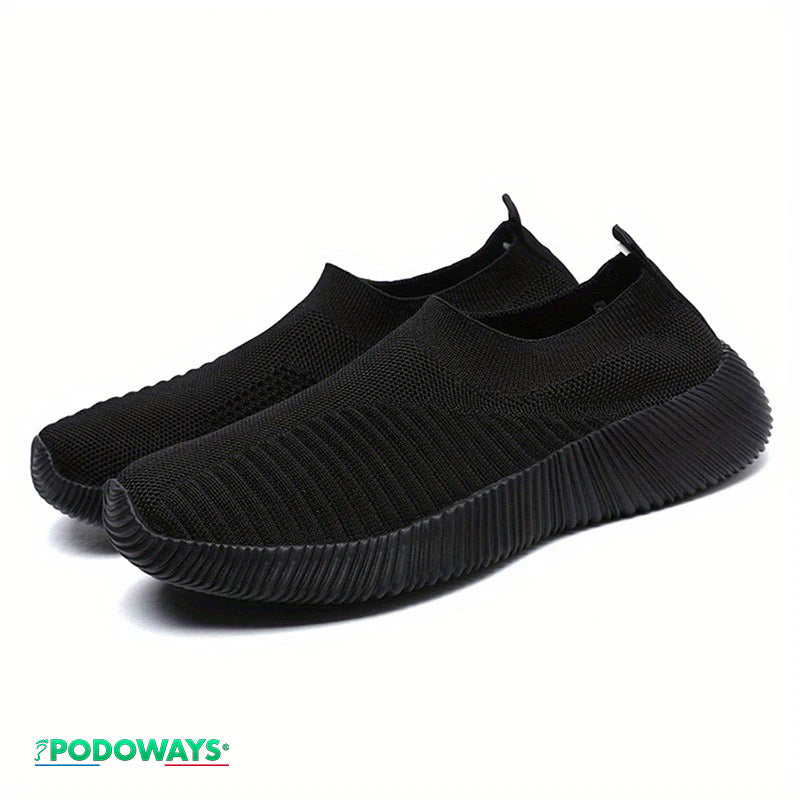 Baskets orthopédiques souples sans lacets Semelles Orthopédiques PODOWAYS 36 Black 