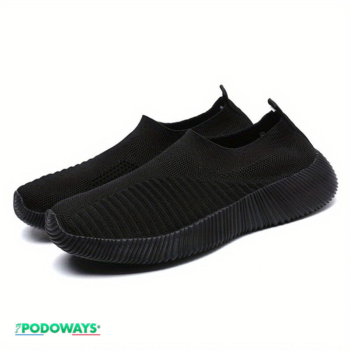 Baskets orthopédiques souples sans lacets Semelles Orthopédiques PODOWAYS 36 Black 