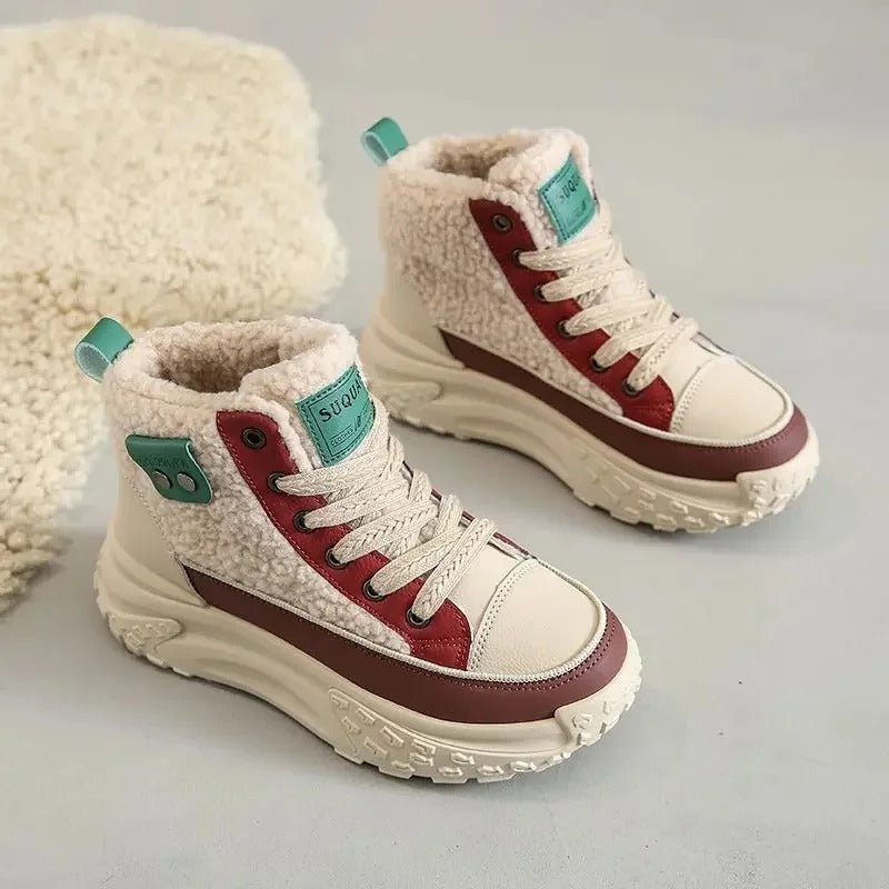 Bottes d’hiver femme en moumoute Podoways Podoways 36 DarkRed