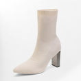 Charger l'image dans la visionneuse de la galerie, Bottine beige a talon Podoways 35 Blanc
