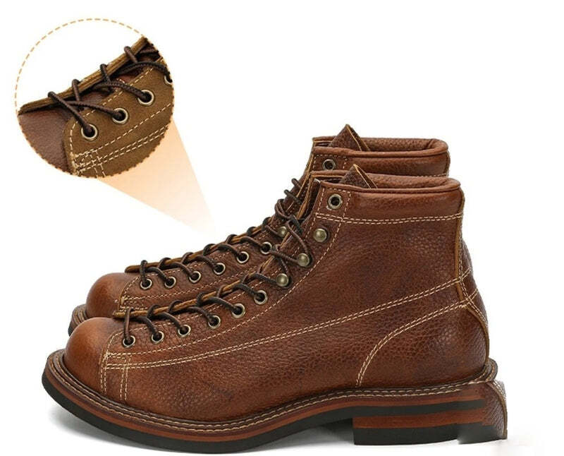 Bottines en cuir marron pour homme au style moderne Podoways