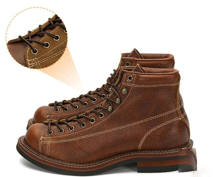 Bottines en cuir marron pour homme au style moderne Podoways