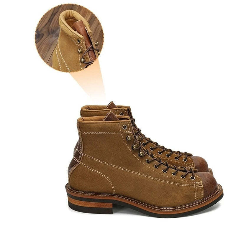 Bottines en cuir marron pour homme au style moderne Podoways