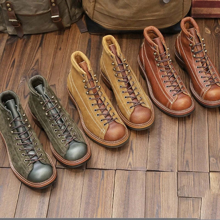 Bottines en cuir marron pour homme au style moderne Podoways